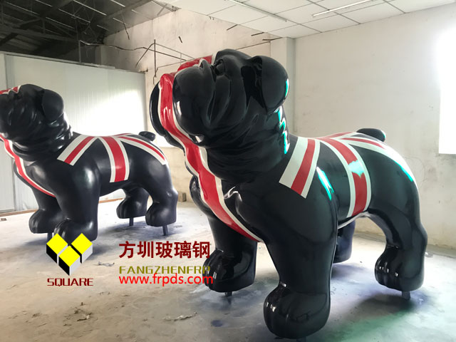 玻璃钢斗牛犬动物(wù)雕塑